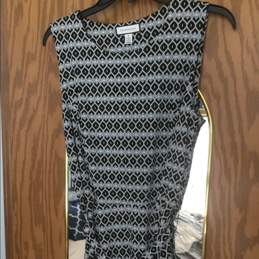 EUC Charter Club dress M periwinkle blue & black